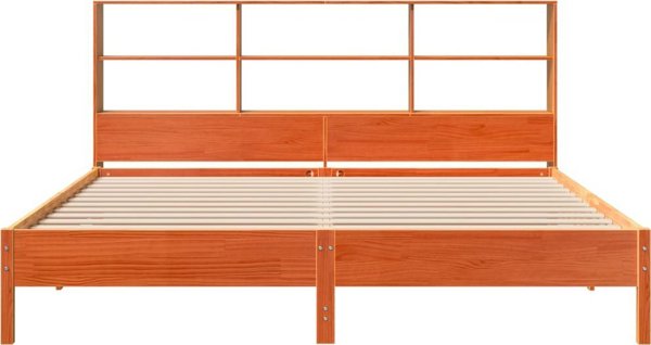 vidaXL Κρεβάτι με ράφι, χωρίς στρώμα, 180x200 cm, από μασίφ πεύκο