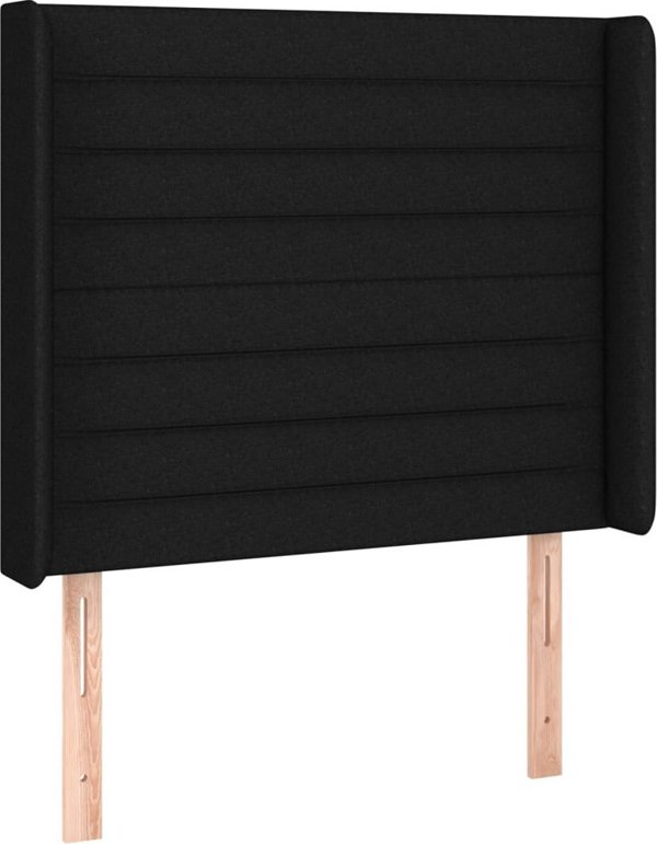 vidaXL Zaglowek do lozka z LED, czarny, 83x16x118/128 cm, tkanina