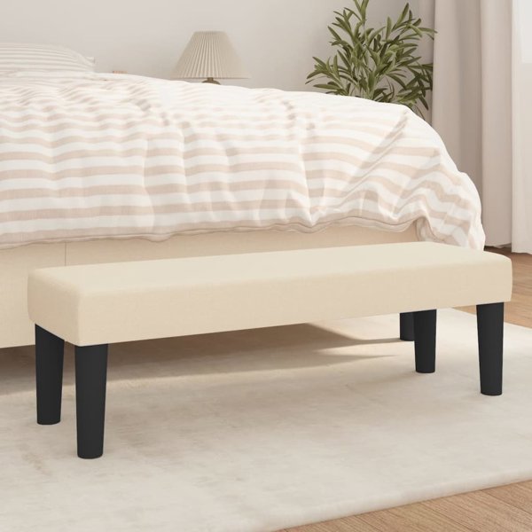 vidaXL Παγκάκι, κρεμ, 100x30x30 εκ., επενδυμένο με ύφασμα