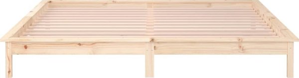 vidaXL Rama κρεβατιού με LED, 135x190 cm, διπλό, μασίφ ξύλο