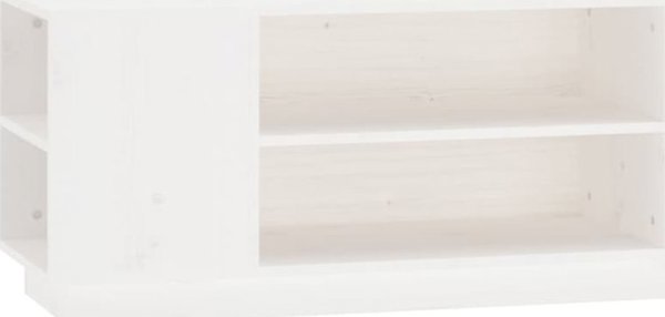 vidaXL Szafka pod telewizor, biala, 110x35x40,5cm, lite drewno sosnowe