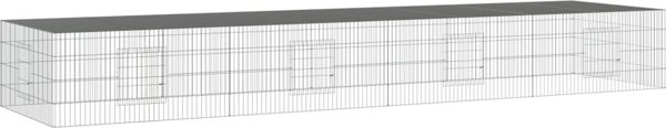 vidaXL Κλουβί για κουνέλι, 4 πάνελ, 433x109x54 cm, σίδερο