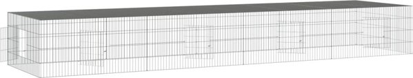 vidaXL Κλουβί για κουνέλι, 4 πάνελ, 433x109x54 cm, σίδερο
