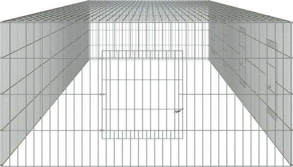 vidaXL Κλουβί για κουνέλι, 4 πάνελ, 433x109x54 cm, σίδερο