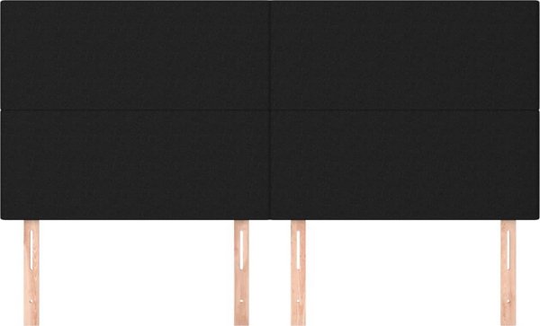 vidaXL Κεφαλάρια για κρεβάτι, 4 τεμ., μαύρο, 80x5x78/88 cm, υφασμάτινα