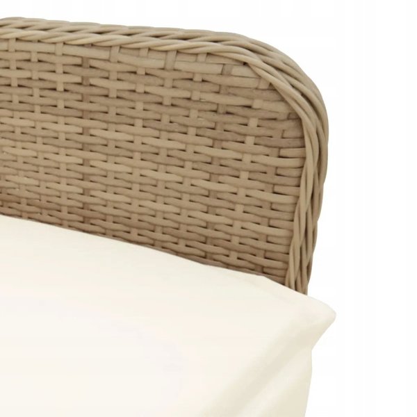 vidaXL σετ επίπλων Bistro 7 τεμαχίων με μαξιλάρια μπεζ πολυρατάν