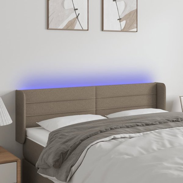 vidaXL Zagloszek do lozka z LED taupe 147x16x78/88 cm tkanina