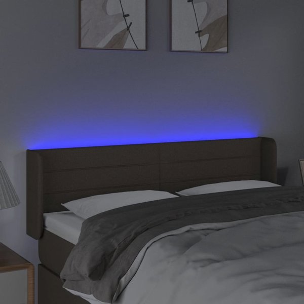 vidaXL Zagloszek do lozka z LED taupe 147x16x78/88 cm tkanina