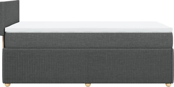 vidaXL Κρεβάτι Continental με στρώμα, σκούρο γκρι ύφασμα 80x200 εκ