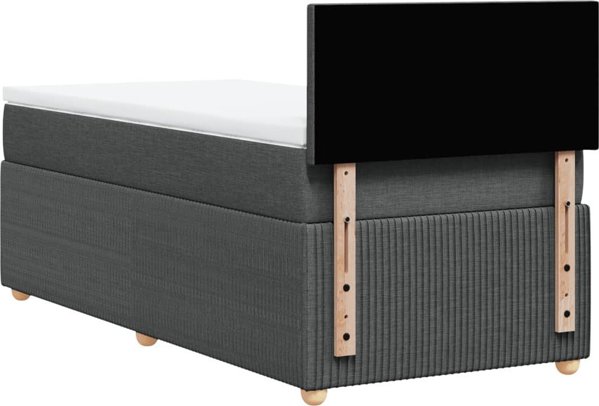 vidaXL Κρεβάτι Continental με στρώμα, σκούρο γκρι ύφασμα 80x200 εκ