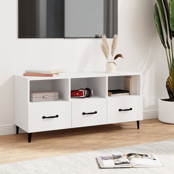 vidaXL Szafka pod TV biala 102x35x50 cm
