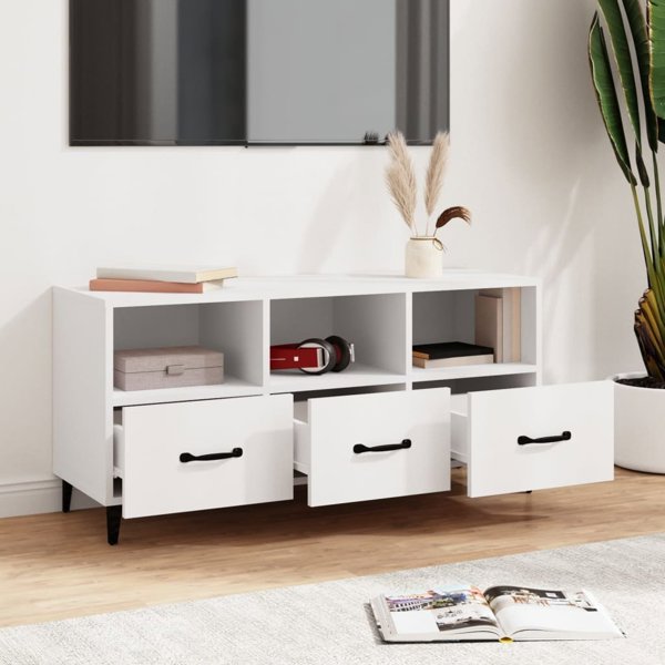 vidaXL Szafka pod TV biala 102x35x50 cm