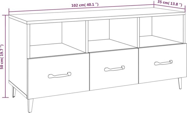 vidaXL Szafka pod TV biala 102x35x50 cm