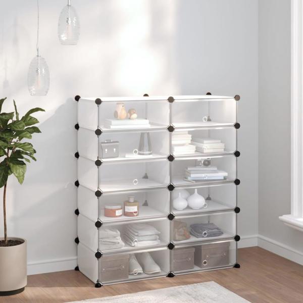 vidaXL vidaXL Stojak na buty, przezroczysty, 94,5x36,5x106 cm, PP