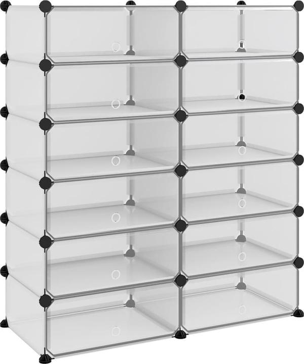 vidaXL vidaXL Stojak na buty, przezroczysty, 94,5x36,5x106 cm, PP