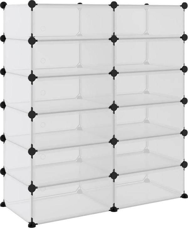 vidaXL vidaXL Stojak na buty, przezroczysty, 94,5x36,5x106 cm, PP