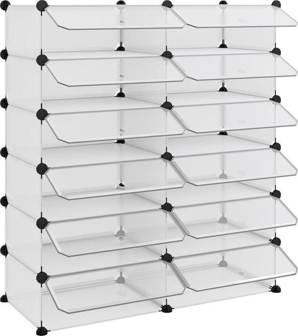 vidaXL vidaXL Stojak na buty, przezroczysty, 94,5x36,5x106 cm, PP