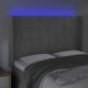 vidaXL Zaglowek do lozka z LED, jasnoszary, 147x16x118/128 cm, aksamit