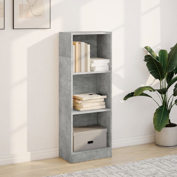 vidaXL Ραφιέρα, γκρι απόχρωση σκυροδέματος, 40x24x109 cm, υλικό ξυλομάζας