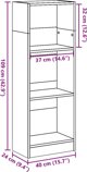 vidaXL Ραφιέρα, γκρι απόχρωση σκυροδέματος, 40x24x109 cm, υλικό ξυλομάζας