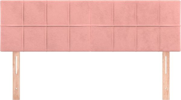 vidaXL Σετ δύο κεφαλάρια για κρεβάτι, ροζ, 72x5x78/88 cm, βελούδο