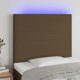 vidaXL Κεφαλάρι κρεβατιού με LED σκούρο καφέ 80x5x118/128 εκ, ύφασμα