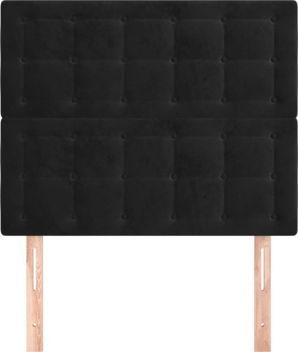 vidaXL Set 2 zaglowkioy krevatiou, mavro, 80x5x78/88 cm, aksamit
