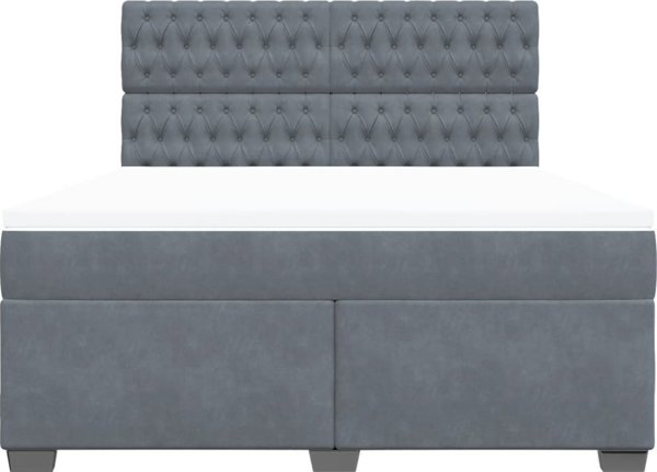 vidaXL Κρεβάτι Continental με Στρώμα, Σκούρο Γκρι, 180x200 εκ., Βελούδο