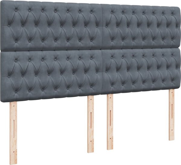vidaXL Κρεβάτι Continental με Στρώμα, Σκούρο Γκρι, 180x200 εκ., Βελούδο