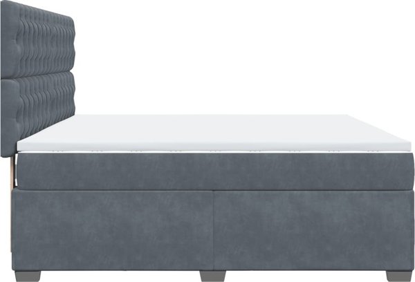 vidaXL Κρεβάτι Continental με Στρώμα, Σκούρο Γκρι, 180x200 εκ., Βελούδο