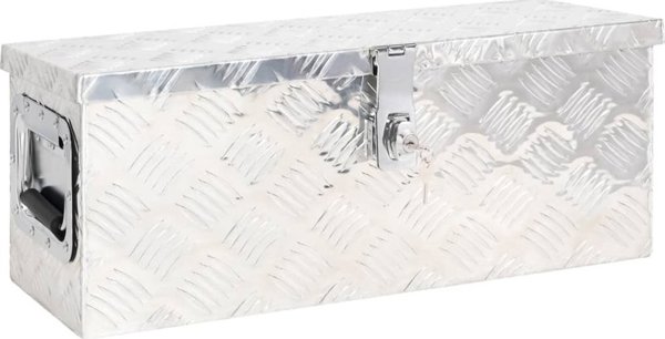 vidaXL Skrzynka do przechowywania, srebrna, 60x23,5x23 cm, aluminium
