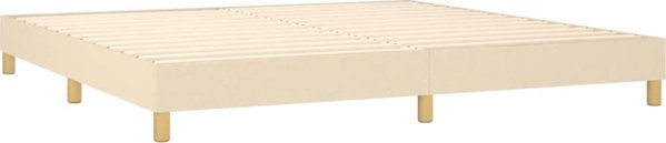 vidaXL Κρεβάτι continental με στρώμα, εκρού, ύφασμα, 200x200 εκ