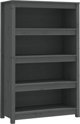 vidaXL Regal na ksiazki, szary, 80x35x126 cm, lite drewno sosnowe