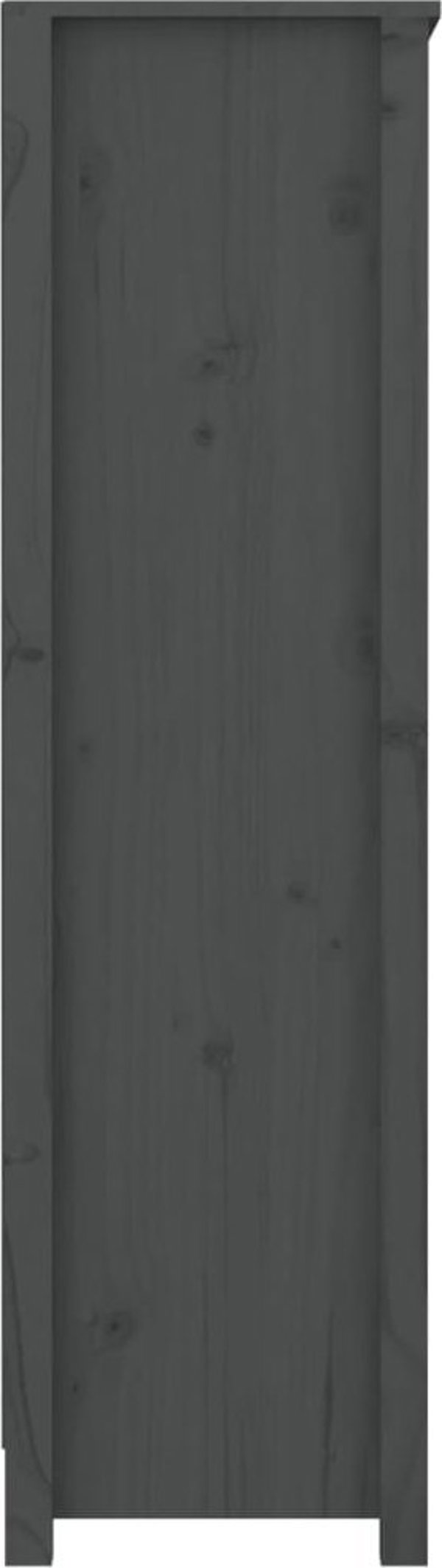 vidaXL Regal na ksiazki, szary, 80x35x126 cm, lite drewno sosnowe