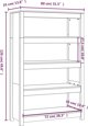 vidaXL Regal na ksiazki, szary, 80x35x126 cm, lite drewno sosnowe