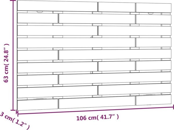 vidaXL Κεφαλάρι κρεβατιού, καφέ μέλι, 106x3x63 εκ, από μασίφ πεύκο