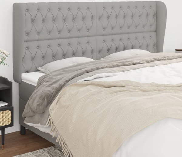 vidaXL Κεφαλάρι uszak ανοιχτό γκρι 183x23x118/128 εκ ύφασμα