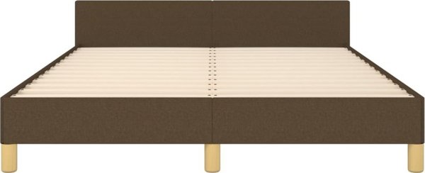 vidaXL Rama κρεβατιού με προσκέφαλο, σκούρο καφέ, 140x200 εκ, επενδυμένη με ύφασμα