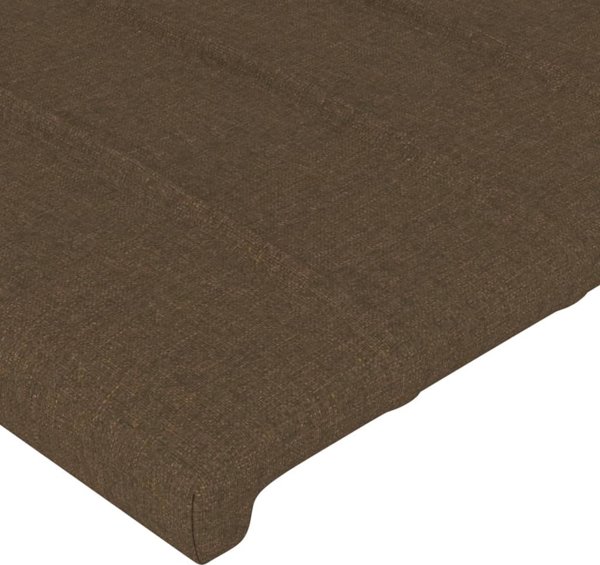 vidaXL Rama κρεβατιού με προσκέφαλο, σκούρο καφέ, 140x200 εκ, επενδυμένη με ύφασμα