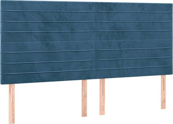 vidaXL Lozko kontynentalne, materac i LED, niebieski aksamit 200x200cm