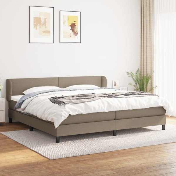 vidaXL Λιώρο kontynentalne z materacem, taupe, tkanina, 200x200 cm
