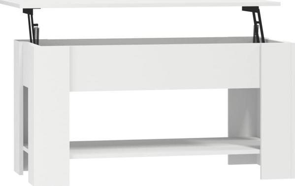 vidaXL Λευκό τραπεζάκι καφέ 101x49x52 cm από μοριοσανίδα