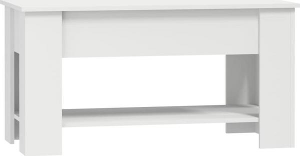 vidaXL Λευκό τραπεζάκι καφέ 101x49x52 cm από μοριοσανίδα