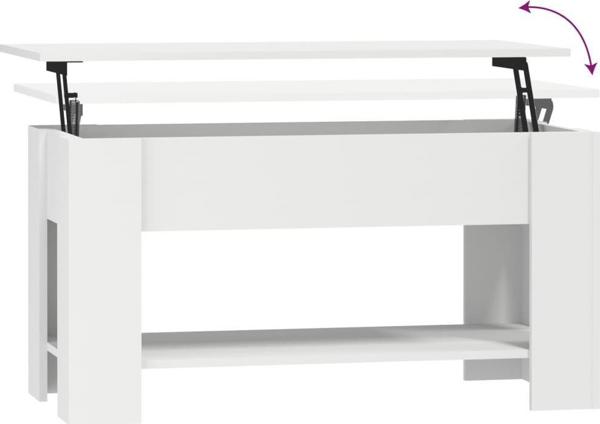 vidaXL Λευκό τραπεζάκι καφέ 101x49x52 cm από μοριοσανίδα