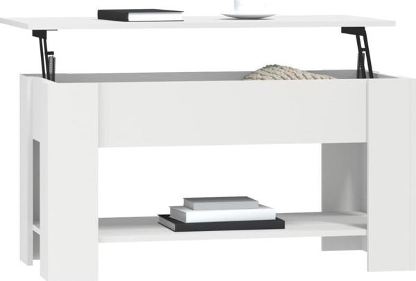 vidaXL Λευκό τραπεζάκι καφέ 101x49x52 cm από μοριοσανίδα