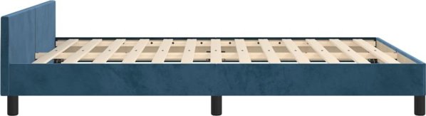 vidaXL Κρεβατοκάμαρα με κεφαλάρι, σκούρο μπλε, 140x190 εκ, βελούδινο