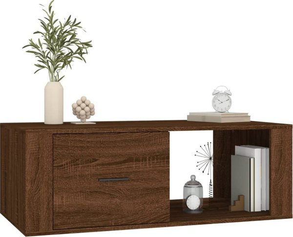 vidaXL Τραπέζι σαλονιού, καφέ δρυς, 100x50,5x35 εκ., σύνθετο ξύλο