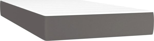 vidaXL Κρεβάτι kontynentalne με στρώμα, γκρι δερματίνη 100x200 εκ.