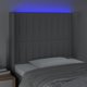 vidaXL Zaglohek do lzoka me LED, jasnoszary, 103x16x118/128 cm, yfasma