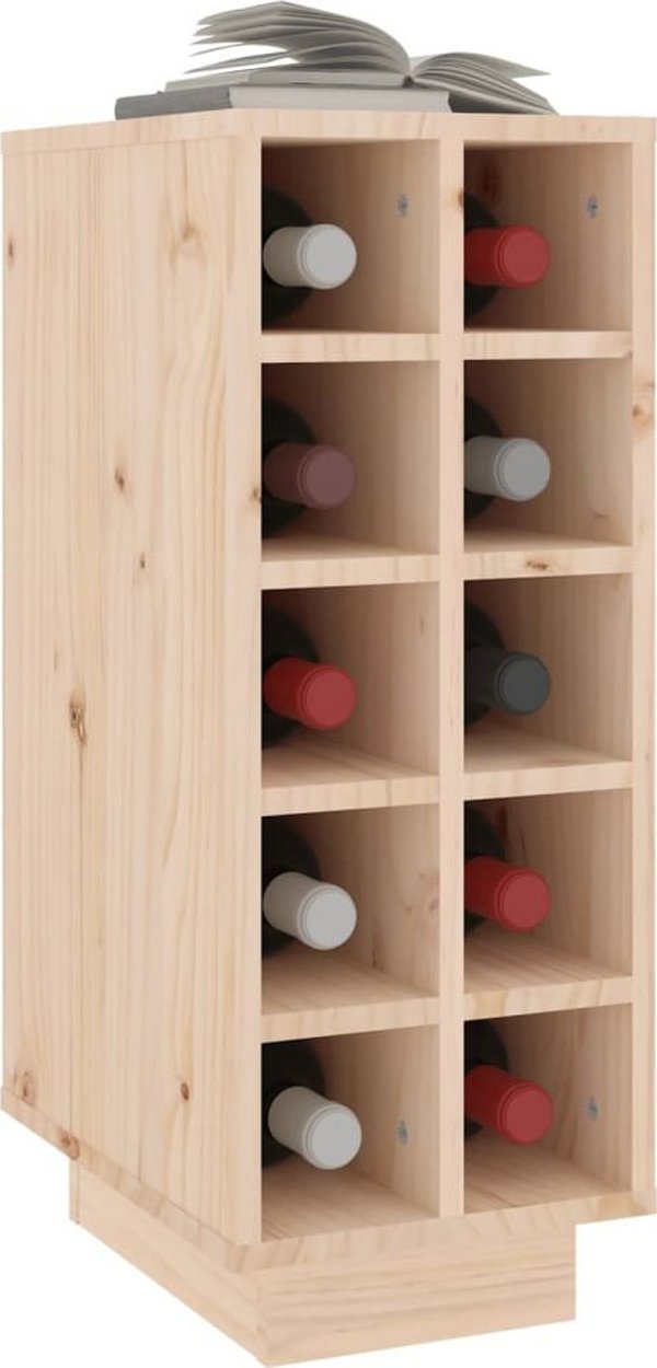 vidaXL vidaXL Szafka na wino, czarny, 23x34x61 cm, lite drewno sosnowe